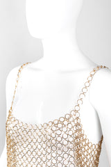 Recess Los Angeles Vintage St John Linked Metal Gold Rings Tank Style Top