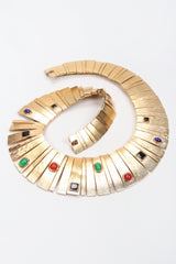 Recess Los Angeles Vintage Egyptian Modernist Brushed Gemstone Sunburst Collar