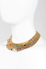 Recess Los Angeles Vintage Egyptian Modernist Brushed Gemstone Sunburst Collar