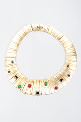 Recess Los Angeles Vintage Egyptian Modernist Brushed Gemstone Sunburst Collar
