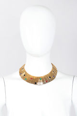 Recess Los Angeles Vintage Egyptian Modernist Brushed Gemstone Sunburst Collar