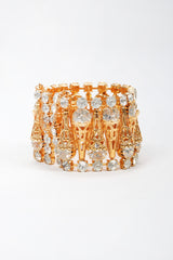 Recess Los Angeles Vintage Crystal Filigree Ice Cream Wide Cuff Bracelet
