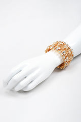 Recess Los Angeles Vintage Crystal Filigree Ice Cream Wide Cuff Bracelet