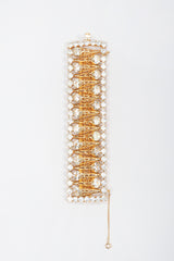 Recess Los Angeles Vintage Crystal Filigree Ice Cream Wide Cuff Bracelet