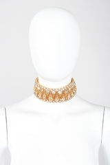 Recess Los Angeles Vintage Crystal Filigree Ice Cream Choker Necklace