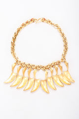 Recess Designer Consignment Vintage Matte Gold Modernist Claw Spike Necklace