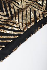 Recess Los Angeles Vintage Deco Gold Velvet Lamé Maxi Slipdress