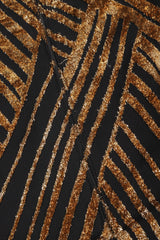 Recess Los Angeles Vintage Deco Gold Velvet Lamé Maxi Slipdress