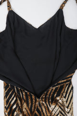 Recess Los Angeles Vintage Deco Gold Velvet Lamé Maxi Slipdress