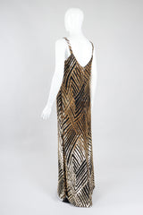 Recess Los Angeles Vintage Deco Gold Velvet Lamé Maxi Slipdress