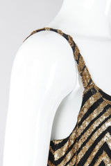 Recess Los Angeles Vintage Deco Gold Velvet Lamé Maxi Slipdress