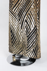 Recess Los Angeles Vintage Deco Gold Velvet Lamé Maxi Slipdress