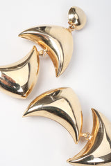 Recess Los Angeles Vintage Gold Sculptural Boomerang Drop Clip On Earrings