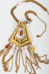 Vintage Unsigned Hammered Fringe Plate Necklace at Recess Los Angeles