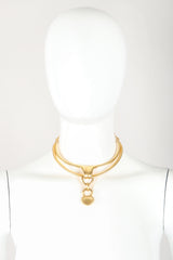 Recess Designer Consignment Vintage Matte Sculpted Collarbone Necklace Los Angeles Resale