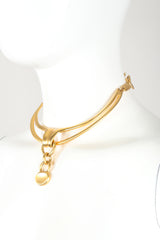 Recess Designer Consignment Vintage Matte Sculpted Collarbone Necklace Los Angeles Resale