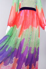 Recess Los Angeles Vintage Ombré Silk Chiffon Neon Brights Slurpee Dress