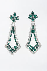 Recess Los Angeles Vintage Crystal Rhinestone Emerald Pointed Art Deco Drop Earrings