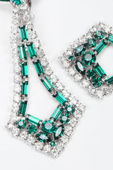 Recess Los Angeles Vintage Crystal Rhinestone Emerald Pointed Art Deco Drop Earrings