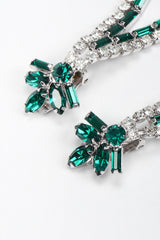 Recess Los Angeles Vintage Crystal Rhinestone Emerald Pointed Drop Earrings