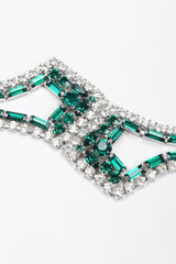 Recess Los Angeles Vintage Crystal Rhinestone Emerald Pointed Drop Earrings