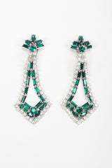 Recess Los Angeles Vintage Crystal Rhinestone Emerald Pointed Art Deco Drop Earrings
