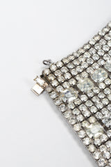 Recess Los Angeles Vintage Wide Crystal Rhinestone Contour Gauntlet Cuff Bracelet