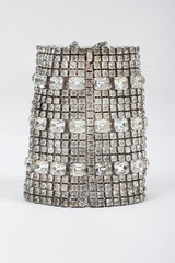 Recess Los Angeles Vintage Wide Crystal Rhinestone Contour Gauntlet Cuff Bracelet