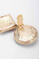 Recess Los Angeles Vintage Unsigned Rainbow Crystal Leather Lamé Drop Earrings