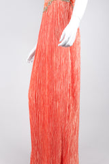 Recess Los Angeles Vintage Mary McFadden Beaded Sequined Phoenix Feather Halter Gown