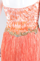 Recess Los Angeles Vintage Mary McFadden Beaded Sequined Phoenix Feather Halter Gown