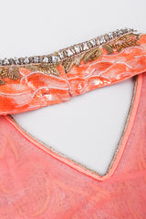 Recess Los Angeles Vintage Mary McFadden Beaded Sequined Phoenix Feather Halter Gown