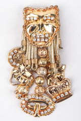 Recess Los Angeles Vintage Masks Charms Dangle Earrings Comedy Tragedy Chain Trim Jesters Coins Rhinestones Beads