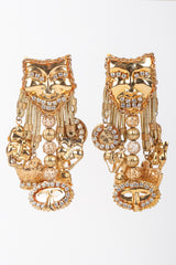 Recess Los Angeles Vintage Masks Charms Dangle Earrings Comedy Tragedy Chain Trim Jesters Coins Rhinestones Beads