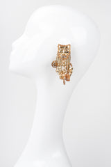 Recess Los Angeles Vintage Masks Charms Dangle Earrings Comedy Tragedy Chain Trim Jesters Coins Rhinestones Beads