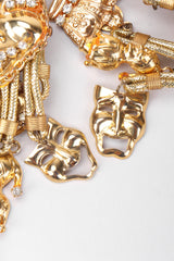 Recess Los Angeles Vintage Masks Charms Dangle Earrings Comedy Tragedy Chain Trim Jesters Coins Rhinestones Beads