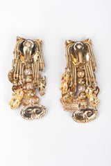 Recess Los Angeles Vintage Masks Charms Dangle Earrings Comedy Tragedy Chain Trim Jesters Coins Rhinestones Beads