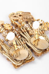 Recess Los Angeles Vintage Masks Charms Dangle Earrings Comedy Tragedy Chain Trim Jesters Coins Rhinestones Beads