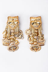 Recess Los Angeles Vintage Masks Charms Dangle Earrings Comedy Tragedy Chain Trim Jesters Coins Rhinestones Beads