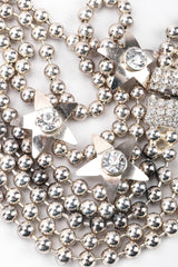 Recess Los Angeles Vintage Double Strand Ball Chain Star Silver necklace Rhinestone Box Clasp