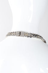 Recess Los Angeles Vintage Double Strand Ball Chain Star Silver necklace Rhinestone Box Clasp