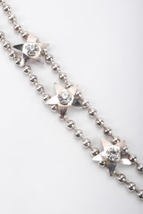 Recess Los Angeles Vintage Double Strand Ball Chain Star Silver necklace Rhinestone Box Clasp