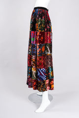 Recess Los Angeles Vintage Long Velvet Boho Patchwork Skirt