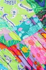 Recess Los Angeles Vintage Silk Patchwork Belted Dress