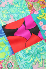 Recess Los Angeles Vintage Silk Patchwork Belted Dress