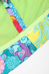 Recess Los Angeles Vintage Silk Patchwork Belted Dress