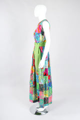 Recess Los Angeles Vintage Silk Patchwork Belted Dress