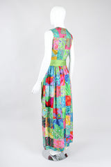 Recess Los Angeles Vintage Silk Patchwork Belted Dress