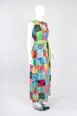 Recess Los Angeles Vintage Silk Patchwork Belted Dress