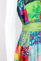 Recess Los Angeles Vintage Silk Patchwork Belted Dress